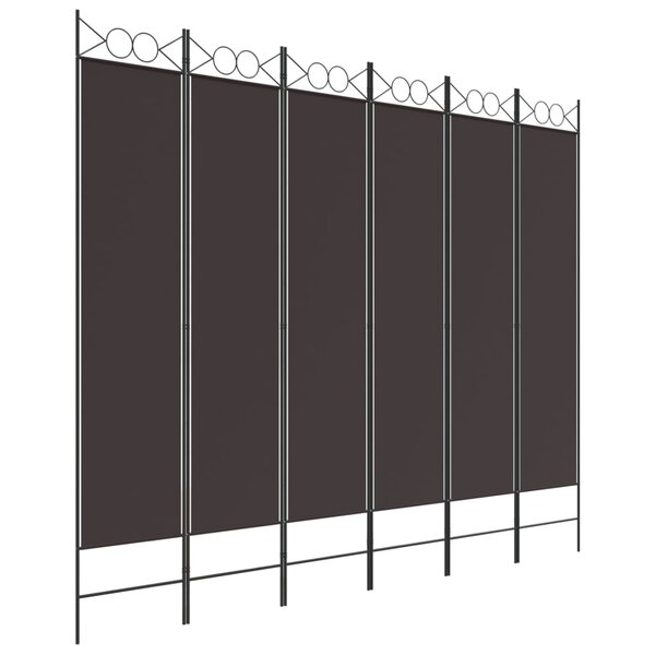 vidaXL Cloison de séparation 6 panneaux Marron 240x200 cm Tissu