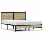 vidaXL Cadre de lit en métal sans matelas chêne sonoma 140x190 cm