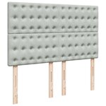 vidaXL Sommier à lattes de lit et matelas Gris clair 140x200cm Velours