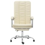 vidaXL Fauteuil inclinable de bureau Crème Similicuir