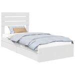 vidaXL Lit de Rangement Blanc 75 x 190 cm Bois d'ingénierie