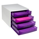 Module De Classement Ecobox Linicolor 4 Tiroirs - Violet - Exacompta