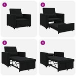 vidaXL Sofa-lit convertible 3-en-1 en tissu noir