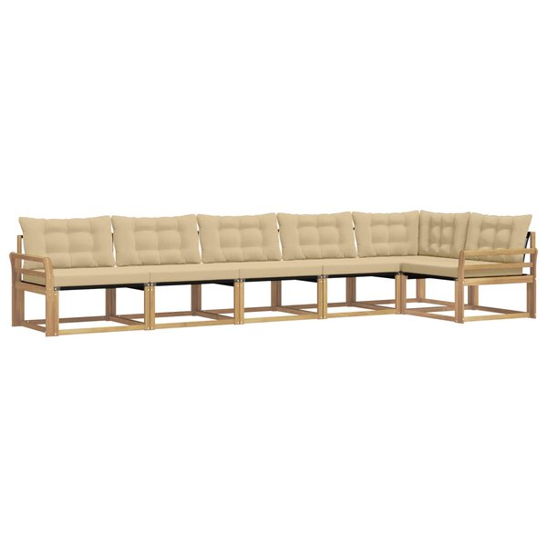 vidaXL Ensemble de canapés d'extérieur 6 pc Blanc et Beige