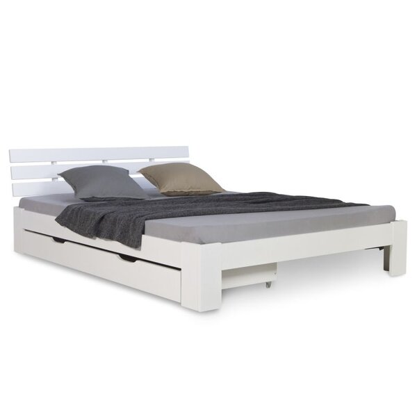 Lit double 140x200 cm avec tiroir de lit sommier