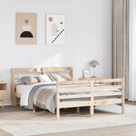 vidaXL Cadre de lit avec tête de lit sans matelas 140x190 cm