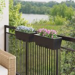 vidaXL Garde-Corps 2 pc Noir 50 x 17 x 17 cm métal