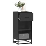 vidaXL Buffet noir 35 5x35x76 cm bois d'ingénierie et métal