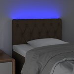 vidaXL Tête de lit à LED Marron foncé 80x7x78/88 cm Tissu