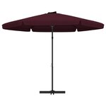 vidaXL Parasol de jardin avec mât en acier 300 cm Rouge bordeaux