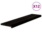 vidaXL Marches d'escalier 12 Pièces marron foncé 110x30x2 cm chêne massif
