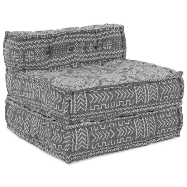 vidaXL Pouf Géométrique Gris clair 70 x 70 x 54 cm tissu