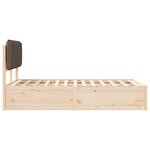 vidaXL Cadre de lit avec tête de lit rembourrée Taupe 120 x 190 cm