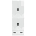 vidaXL Ensemble de Meubles 2 Pièces Blanc brillant Bois d'ingénierie