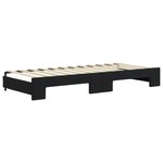 vidaXL Lit de jour avec gigogne et tiroirs sans matelas noir 90x200 cm