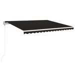 vidaXL Auvent automatique capteur de vent et LED 400x350 cm Anthracite