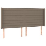 vidaXL Sommier à lattes de lit matelas et LED Taupe 200x200 cm Tissu