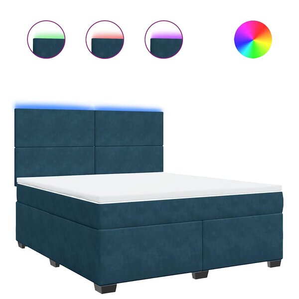 vidaXL Sommier à lattes de lit et matelas bleu 180x200 cm velours