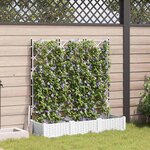 vidaXL Bac à fleurs avec Treillis 3 Pièces Blanc 120 x 40 x 125.5 cm PP