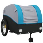 vidaXL Remorque de vélo noir et bleu 45 kg fer