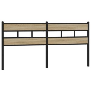 vidaXL Tête de lit chêne sonoma 193 cm fer et bois d’ingénierie
