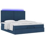 VidaXL Cadre de lit ottoman avec matelas bleu 180x200 cm tissu
