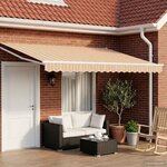vidaXL Auvent rétractable électrique Gris  Orange  Blanc 4 5 × 3 m