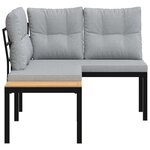 vidaXL Bancs de jardin avec coussins lot de 2 acier enduit de poudre