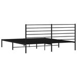 vidaXL Cadre de lit métal sans matelas avec tête de lit noir 200x200cm