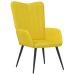 vidaXL Chaise de relaxation avec tabouret Jaune moutarde Velours