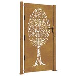 vidaXL Portail de jardin 105x180 cm acier corten conception de l'arbre