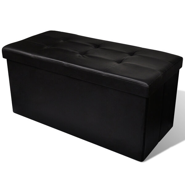 vidaXL Banc de rangement Noir 84.5 x 41 x 41 cm Bois d'ingénierie