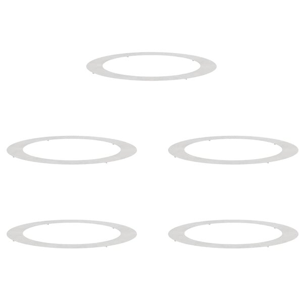 vidaXL Anneaux d'arbre plats 5 Pièces Argent Ø90 / 120 cm Acier inoxydable