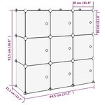 vidaXL Cubes de rangement 9 Pièces avec portes Noir PP