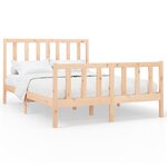 vidaXL Cadre de lit Bois de pin massif 140x190 cm