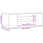 vidaXL Meuble TV avec lumières LED gris béton 90x39x30 cm