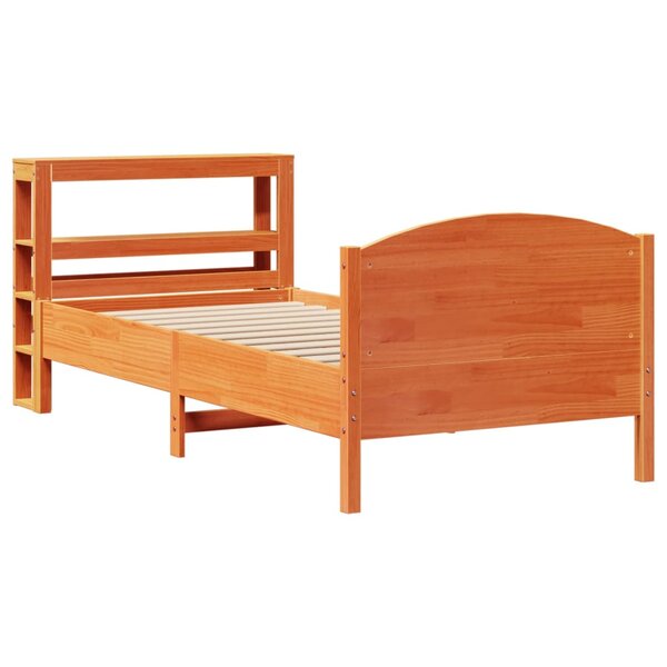 vidaXL Cadre de lit sans matelas cire marron 100x200cm bois pin massif