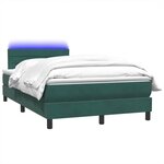 vidaXL Sommier à lattes de lit et matelas et LED vert foncé 120x220cm velours
