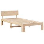 vidaXL Cadre de lit avec tête de lit Naturel 90 x 200 cm Pin massif