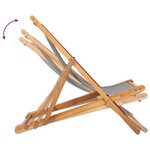 vidaXL Chaise de plage Gris clair Bois de teck massif