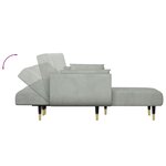 vidaXL Canapé-lit en forme de L gris clair 275x140x70 cm velours