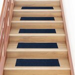 vidaXL Tapis d'escalier autocollants Rectangulaire 15 Pièces 76x20cm Bleu