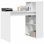 vidaXL Bureau avec étagère Blanc 108 x 55 x 103.5 cm Bois d'ingénierie