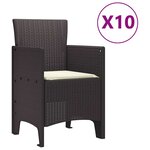 vidaXL Ensemble de salle à manger pour jardin 11 Pièces Marron et Crème
