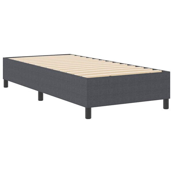 vidaXL Lit à ressorts Gris foncé 90 x 190 cm Tissu en velours côtelé