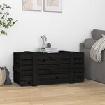 vidaXL Boîte de rangement Noir 91x40 5x42 cm Bois massif de pin