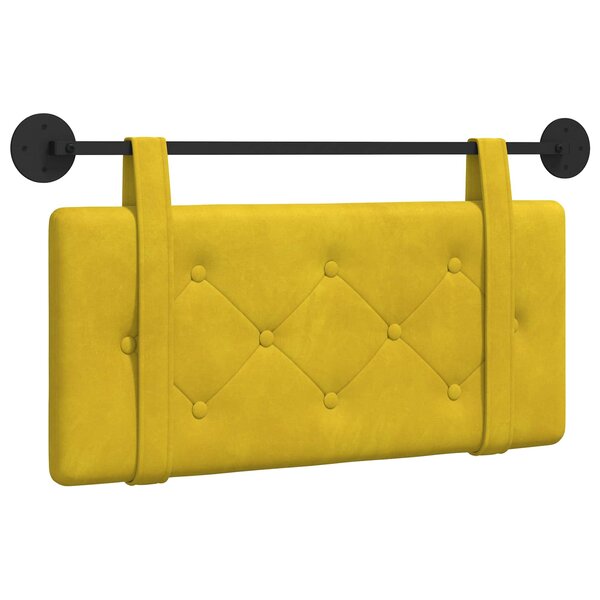 vidaXL Tête de lit suspendue Jaune Velours