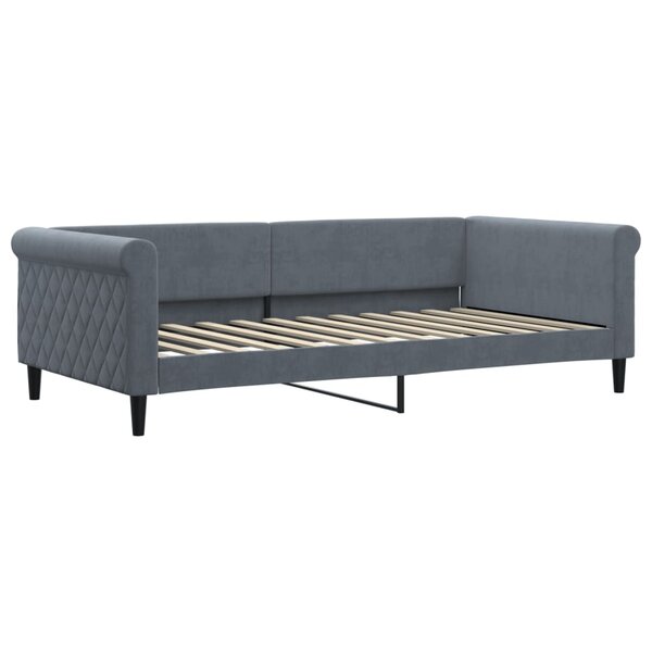 vidaXL Lit de repos sans matelas gris foncé 100x200 cm velours
