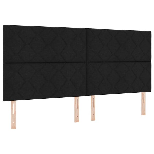 vidaXL Tête de lit avec des lumières à LED Réglable Noir 200 cm tissu