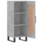 vidaXL Buffet Gris béton 34 5x34x90 cm Bois d'ingénierie